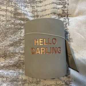 Gray Makeup brush holder with Gold Text